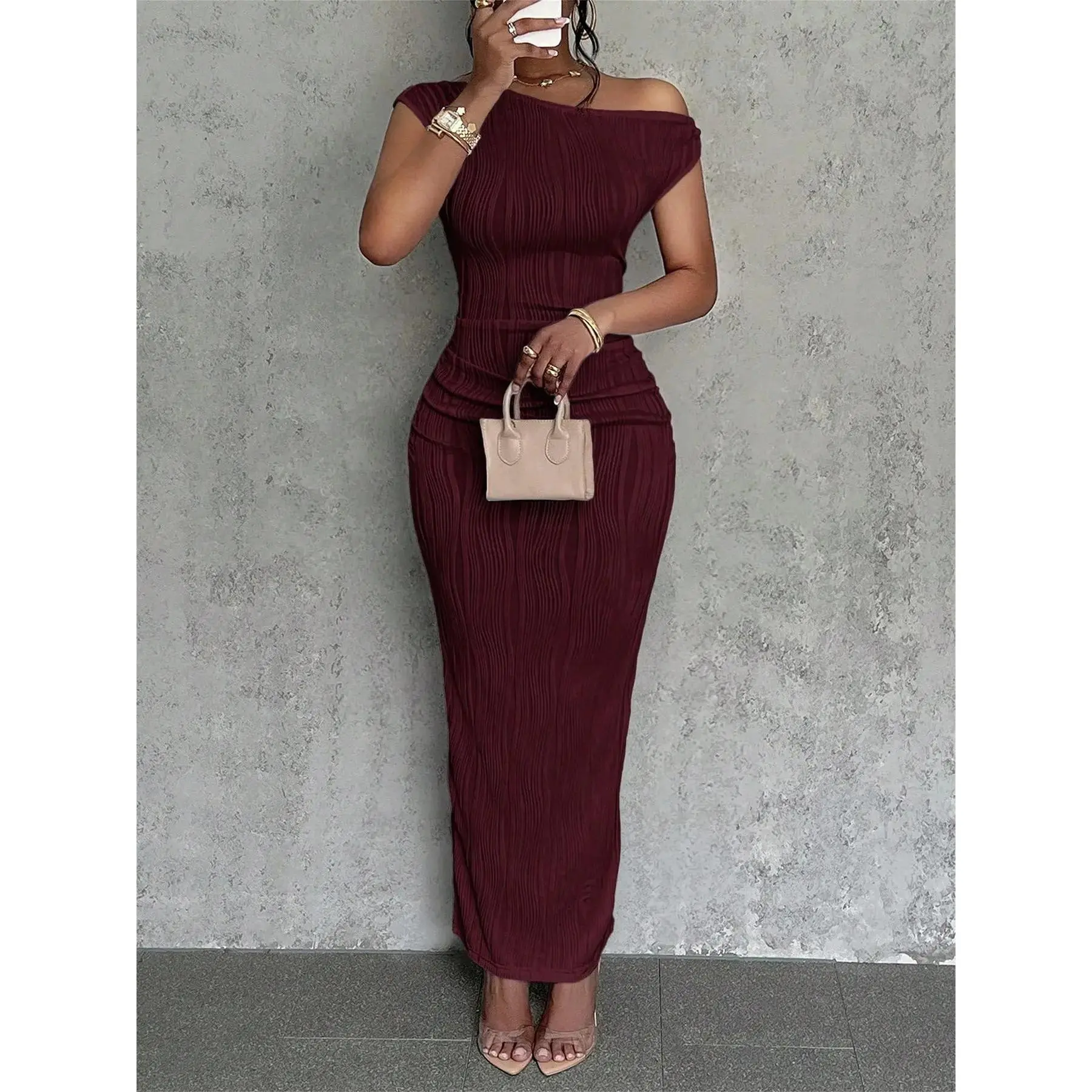 Women's Solid Color Bodycon Dress, Lady Classy Casual Formal Sleeveless Gown for Party Dating Wear, Summer, Evening Wear, Evening Event Clothing
