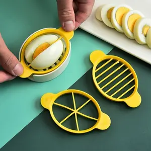 2 PCS Multi-Functional Stainless-Steel & Plastic Egg Slicer Cutter Utensils, Kitchen Gadget for Hard Boiled Egg Cutting