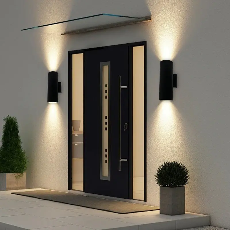 Outdoor Waterproof Dual/single Head Wall Light, Matte Cylinder Design, Modern Minimalist Garden Villa Door Exterior Lamp, No Bulb Included, Outdoor Garden Lights, Outdoor Lighting