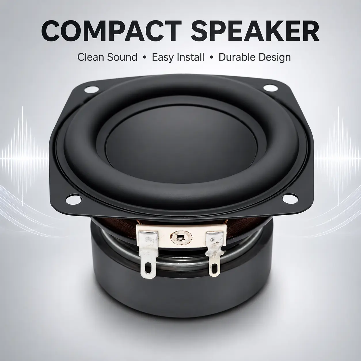 Heavy Bass Subwoofer Speaker 3 Inch 78mm 4Ω 15W Square Woofer Driver,  Bookshelf Speaker and Mini Car Audio Modification