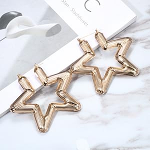 DB-  6 Pairs Bamboo Earrings Set Hollow Casting Hip-Hop Large Bamboo Earring For Women Oversize Hoop Earrings Set Fashion Jewelry-DB