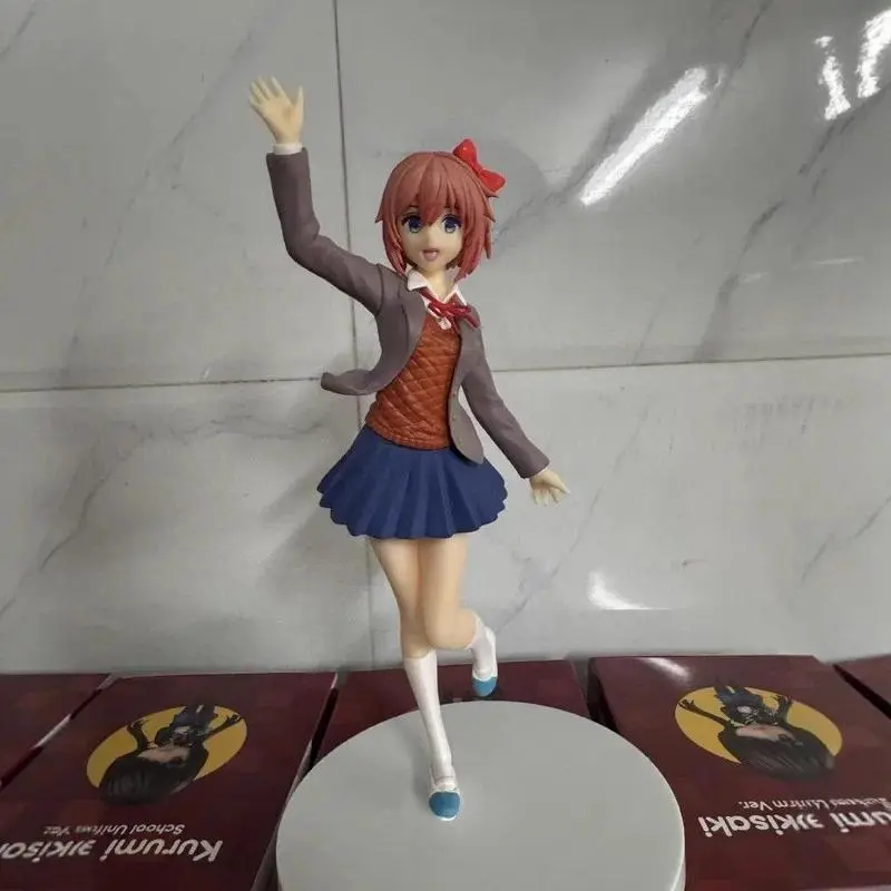2026 New hot item 18cm Anime Merchandise Heartbeat Literature Club Sayori Figure Standing Beautiful Girl Birthday Gift Display Model