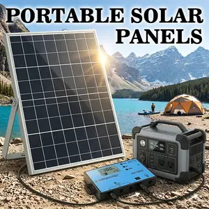 15W Portable Outdoor Solar Charger, Aluminum-Frame Solar Panel with Controller, Ideal for Outdoor Camping, Small Gardens, Home Garages, Storage Sheds, and Electronic Devices