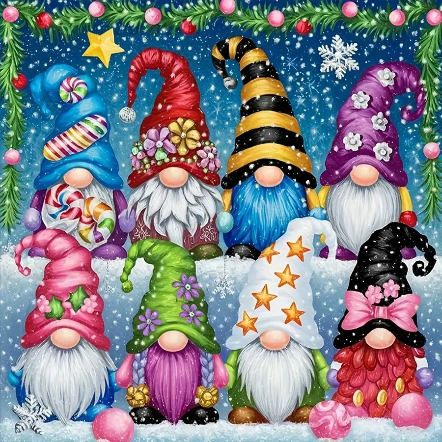 New Hot Selling 5D Diamond Painting Kit - Christmas Colorful Sprite Round Square Full Diamond Frameless Mosaic Artwork Creative Home Office Wall Decoration Supplies Christmas Gift Diy Diamond Art Craft Cute Cozy Colorful Arts Kit