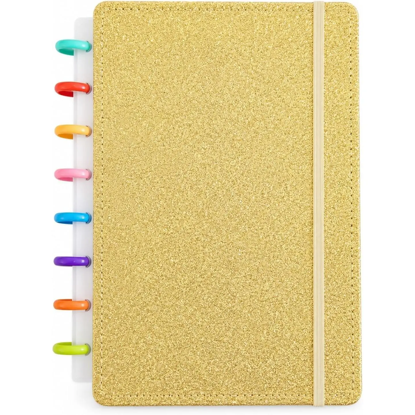 A5  Glitter Discbound Notebook, Sparkly Journal for Women