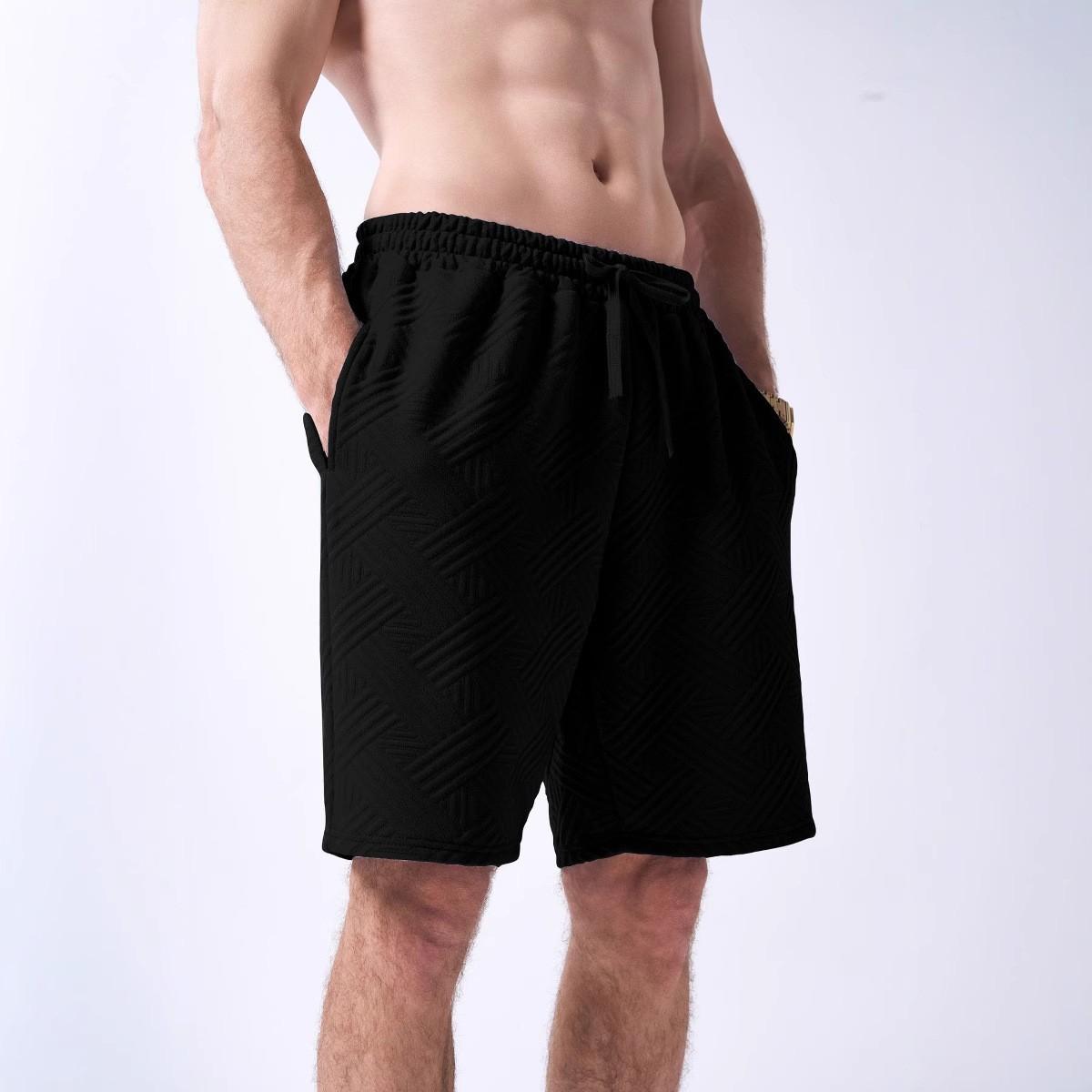 Mens Viral Jacquard Pattern Casual Shorts High Street Style Summer Loose Fit Athletic Jacquard Patterned Shorts for Men Comfortable Soft Gym Wear Everyday Outdoor Shorts Jacquard Patterned Casual Shorts