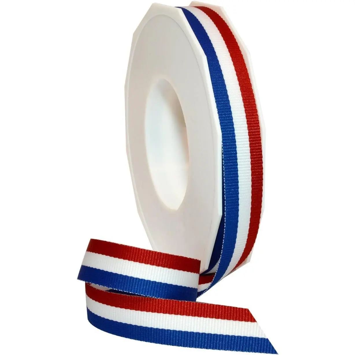 Ribbon 93603/20-914 Striped Grosgrain Ribbon 5/8" X 20 YD Patriotic Ribbon for Gift Wrapping, Red/White/Blue, 4th of July Decorations, American Flags Art Supplies Gift Ribbons for Crafts