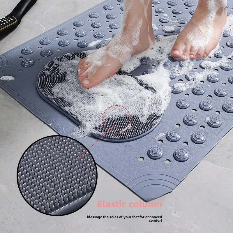 Multifunctional Silicone Foot Scrubber Mat, Non-Slip Shower Mat with Suction Cups, Foot Massager for Dead Skin Removal & Acupressure Massage, Exfoliating Bath Tool