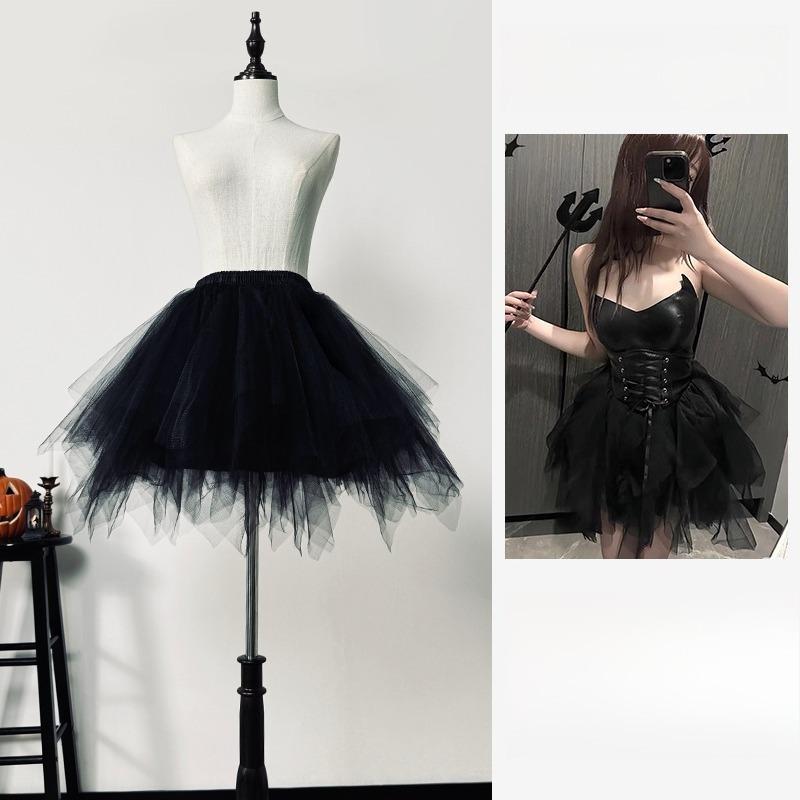 Women Girls Halloween  Angel Devil Swan Cosplay Costume Sexy Strapless Vest Skirt Wings Suit Carnival Party Roleplay Outfits