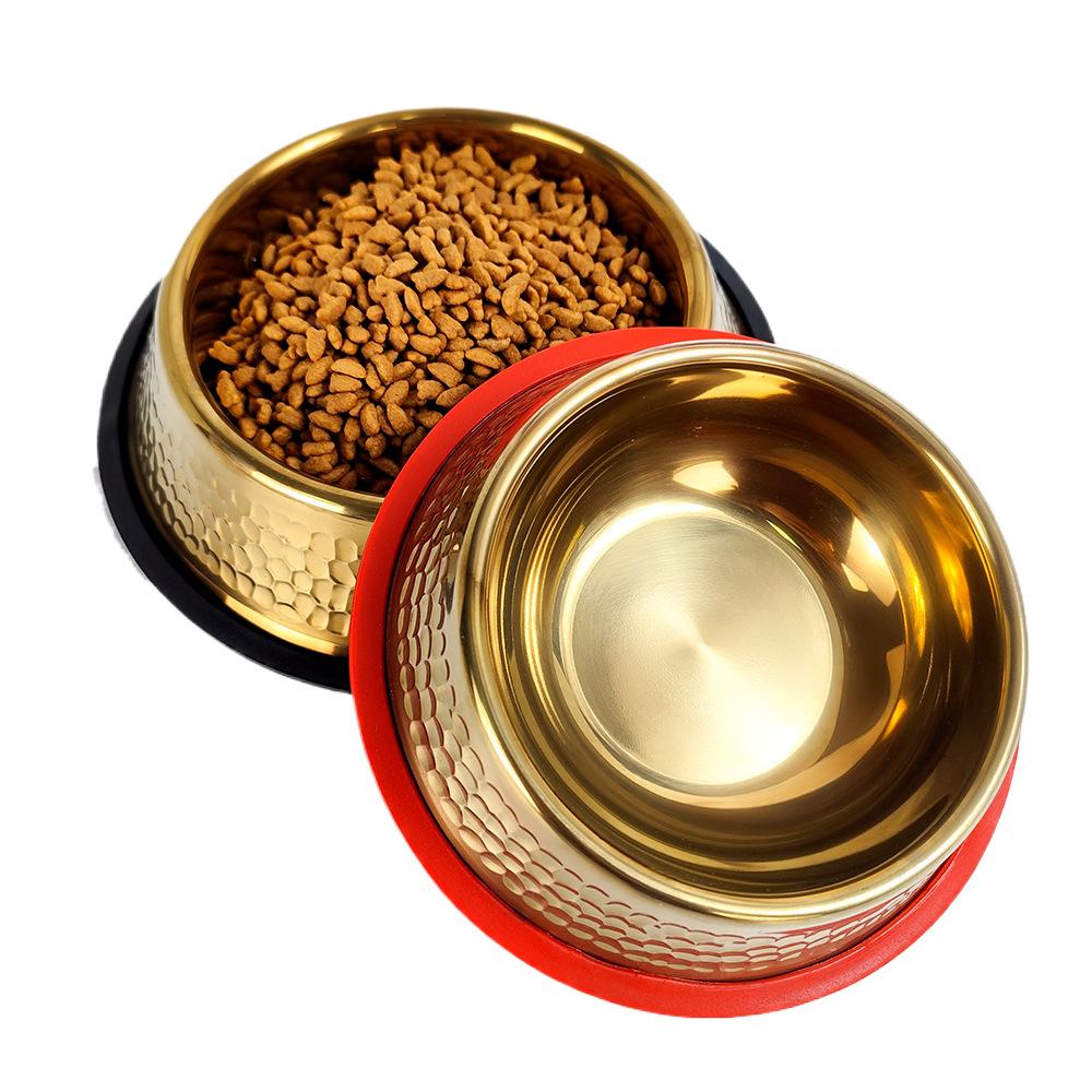 304 Stainless Steel Heavy Duty Pet Bowl, 1 Count Anti-spill Dog Food & Water Bowl, Rustproof BPA-Free Pet Feeding Bowl with Rubber Base, Pet Supplies & Accessories for Dogs & Cats