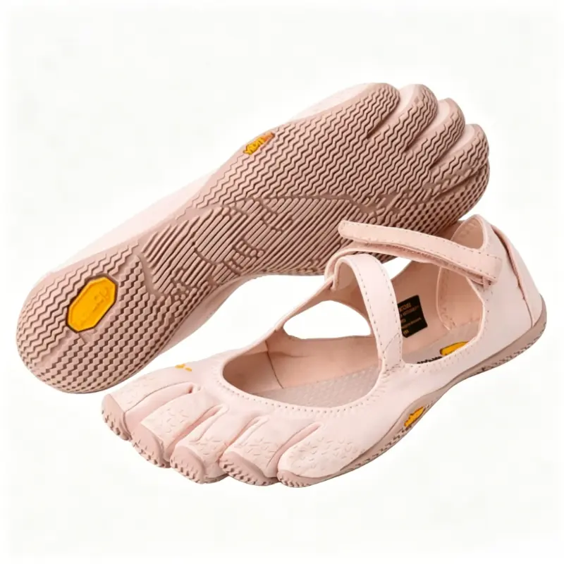 Womens Pink & White Five-Finger Yoga Shoes, Non-Slip Indoor Training Shoes for Pilates, Ballet & Home Workouts