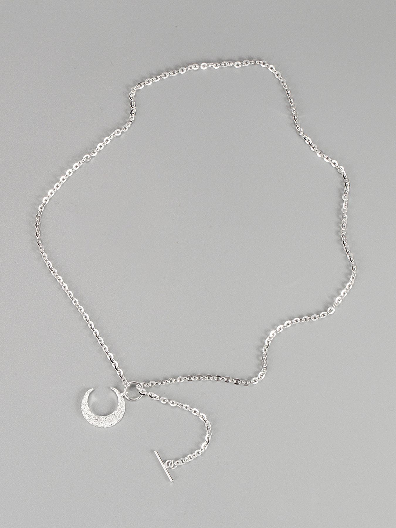 925 Sterling Silver Fashion Moon Design Pendant Necklace for Women & Girls, Fashion Jewelry for Party, Daily Decor, Trendy  Exquisite Jewelry for Birthday Gift