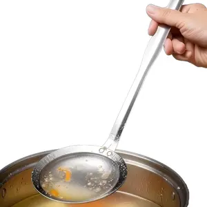 Sus304 Stainless Steel Oil Strainer Spoon, Fine Mesh Filter with Handle, Kitchen Fat Separator, Durable Cooking Utensil