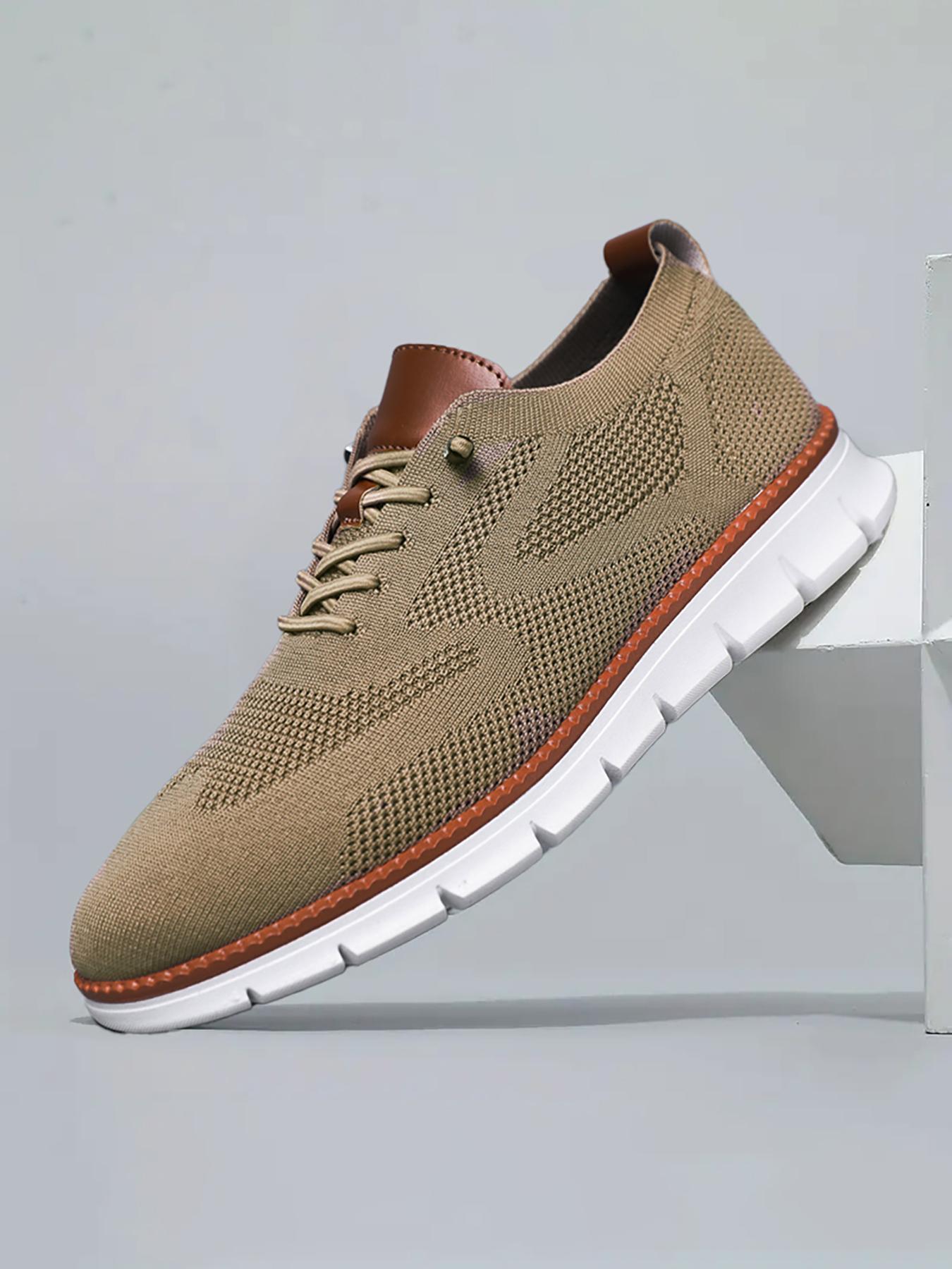Men's Business Casual Lace Up Low Top Sneakers, Breathable Comfortable Sports Running Shoes, Male All-match Round Toe Shoes for Daily Wear, Athletic Shoes, Runner Athletic Shoe