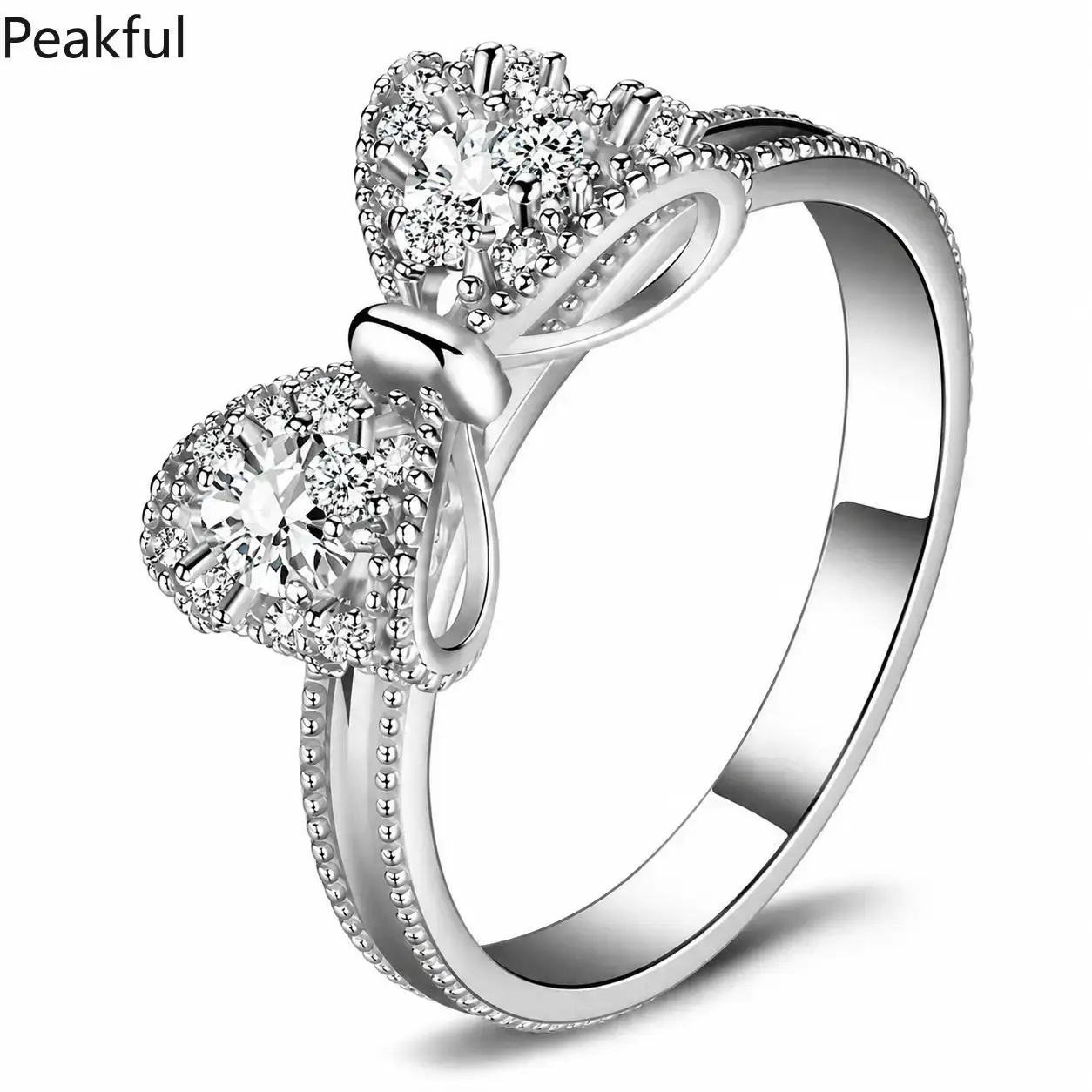 Elegant Engagement Ring Set, Sterling Silver Promise Ring with Round Brilliant Stone & Halo, Non-Tarnish Casual Jewelry for Daily Wear, Perfect Promise Gift for Her