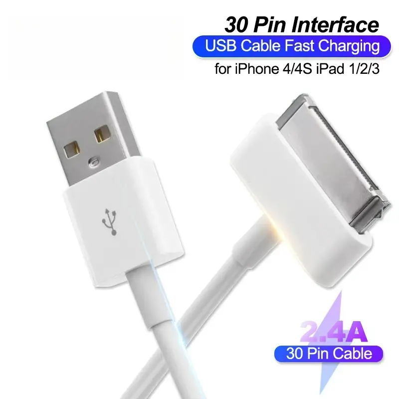 30 Pin USB Cable Charge Fast  for iPhone 4S 4 3GS 3G iPad  2 3 iPod Nano itouch 30 Pin Charger  Data Sync Cord phone 1 100 charging adapter dual
