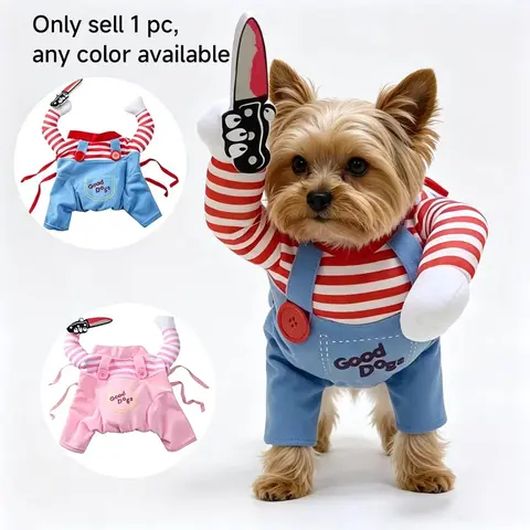 1 Pc Halloween Horror Doll Pet Costume, Funny Ghostly Halloween, Spooky Pet Dress-Up, Perfect for Halloween Parties and Events