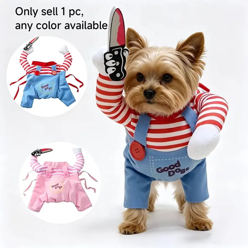 1 Pc Halloween Horror Doll Pet Costume, Funny Ghostly Halloween, Spooky Pet Dress-Up, Perfect for Halloween Parties and Events