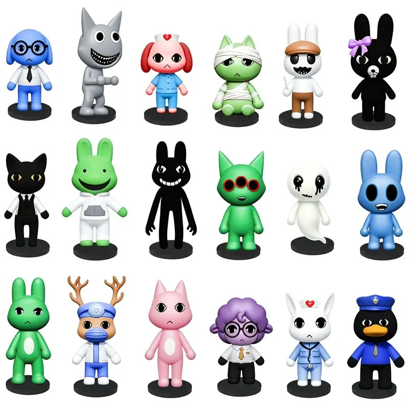 18-Piece Horror Animal Hospital Handmade Figures, Collectible Game Models, Decorative Ornaments, Perfect for Fans and Collectors