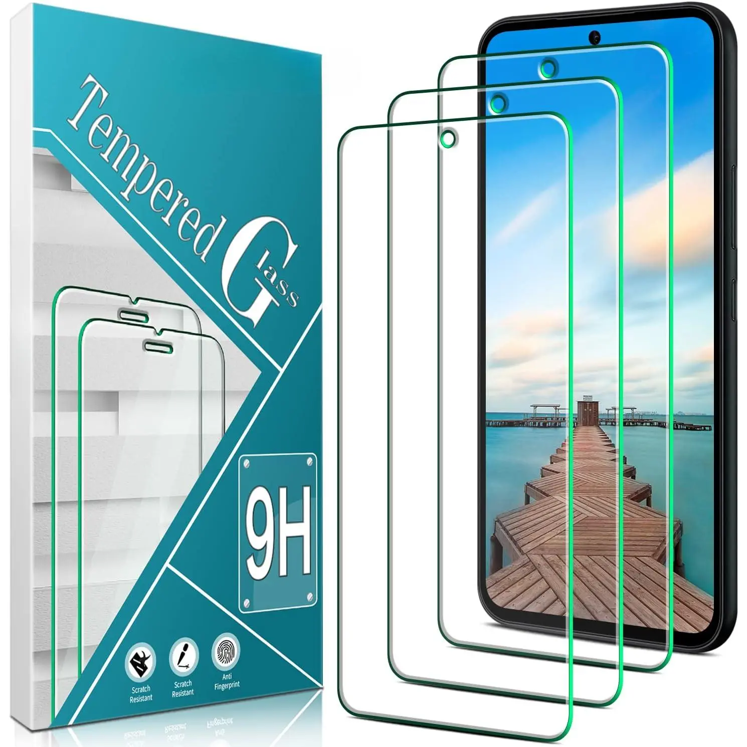 [3 Pack Screen Protector For Samsung Galaxy A54 5G Tempered Glass, Anti Scratch, Bubble Free, Case Friendly, Transparent