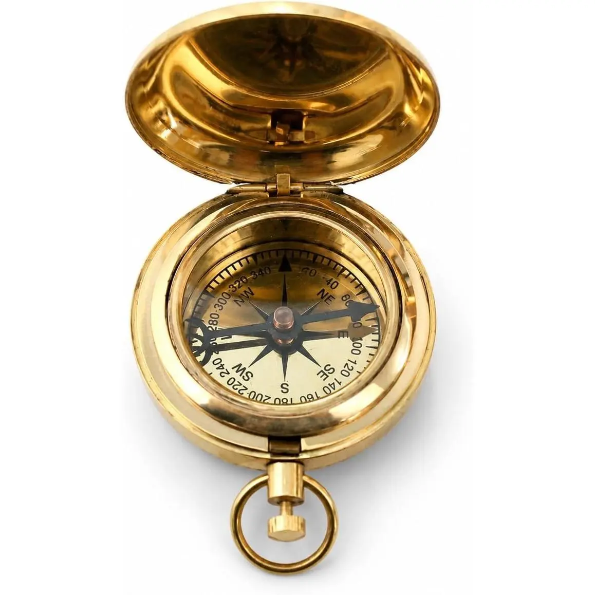 Collectible Retro Style Brass Finish Compass Decorative Gift Item