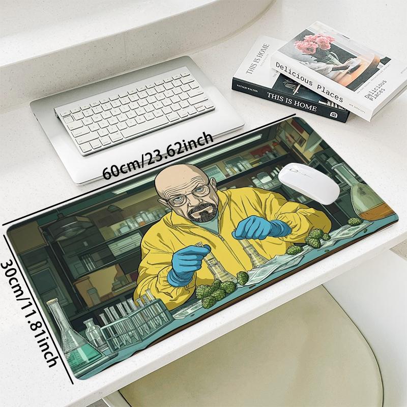 Breaking Bad Character Pattern Mouse Pad, Rectangle Gaming Mouse Pad, Non-Slip Mousepad, Office Desk Keyboard Mouse Mat for Home Office Game Room Desk, Desk Accessories