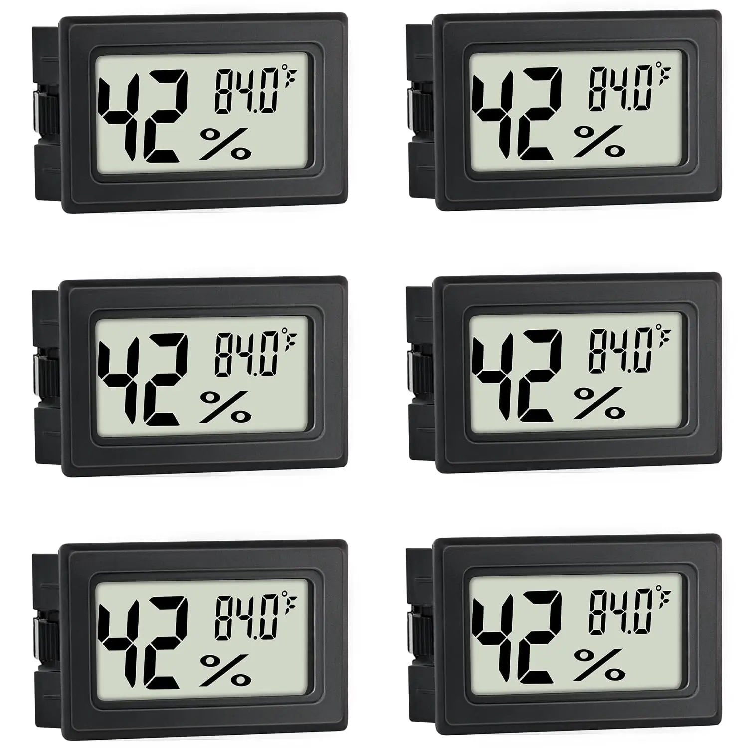 6 Pack Mini Hygrometer Thermometer Indoor Humidity Meter Digital