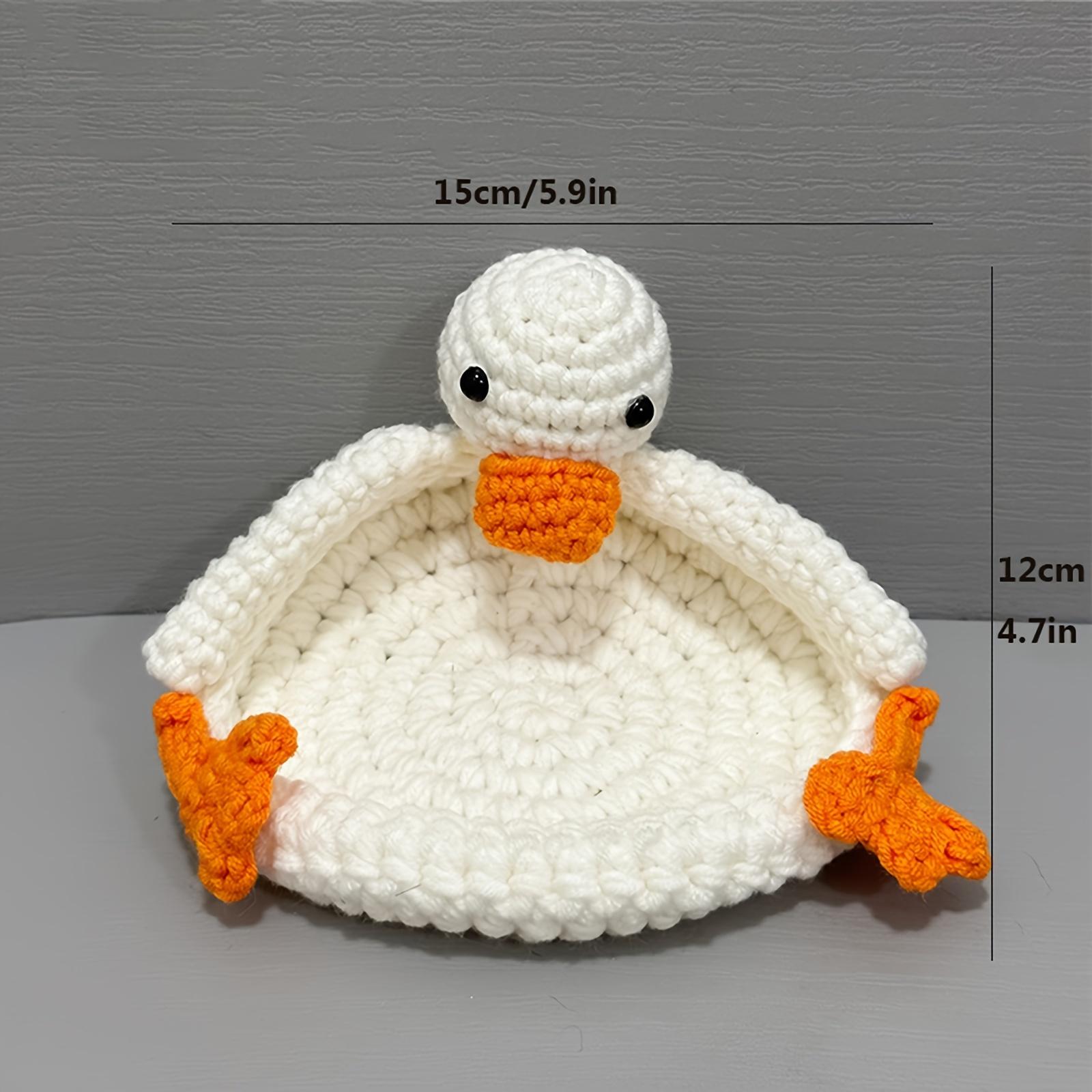 Handmade Crochet Duck Coaster, 1 Count Cute Animal Design Mug Rug, Creative Knitting Housewarming Gift, Home Decor Gift for Daughter, Mom, Teacher