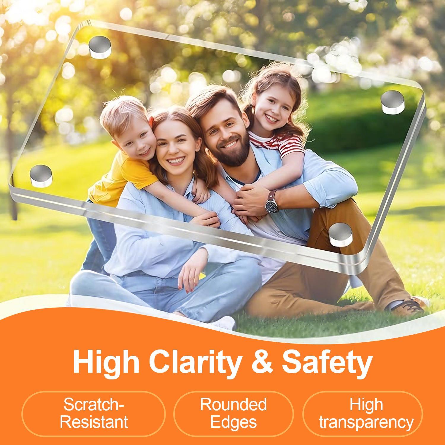 1/2Pcs Car Picture Holder for Sun Visor Magnetic 2.36"x3.5" Clear Acrylic Photo Clip Horizontal Vertical Display Perfect for Polaroid Go Instax Mini Drive Safe Gift