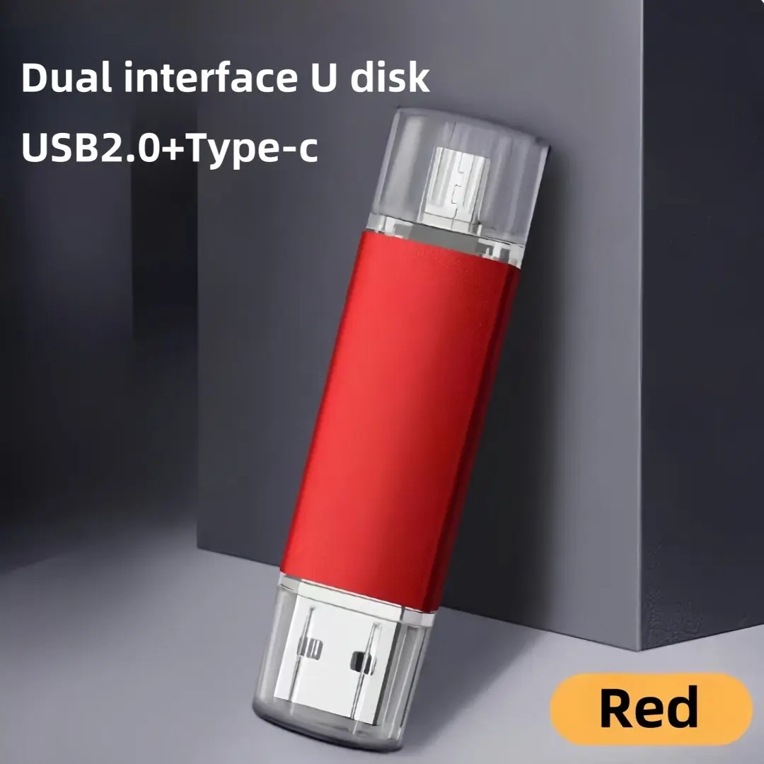 Dual-Head USB Drive with Type-C + USB Ports, High-Speed Data Transfer, Compatible with Phones, Computers, Tablets, OTG Function, Portable & Practical USB Flash Drives