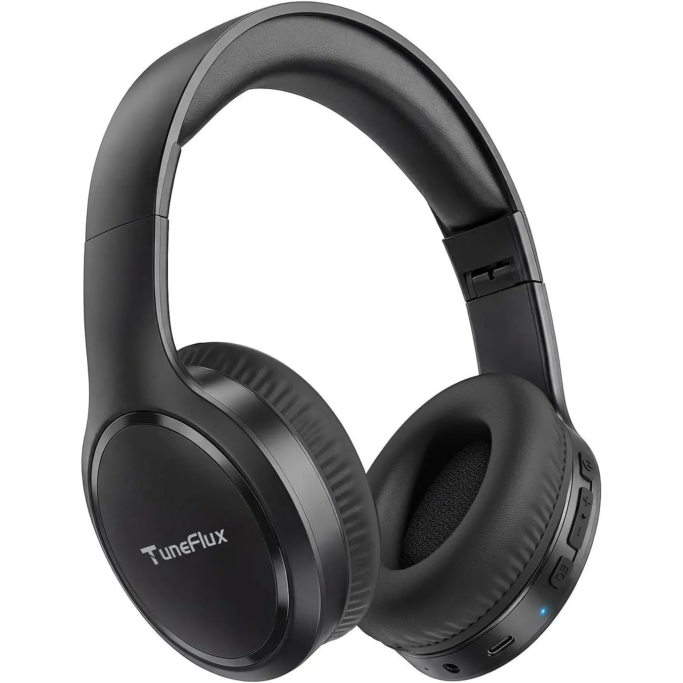 Bluetooth Headphones, 70H Playtime BT6.0 Wireless Over-Ear Headset with 3 EQ Music Modes, Foldable Lightweight, Clear Call, HiFi Deep Bass for Home Office Travel (Black)Gift
