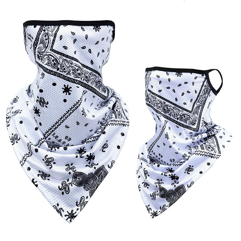 Ice silk ear mask triangular towel neck cover mesh sun protection outdoor cycling fishing windproof scarf men's and women's face towels summer Warm Compression Knee