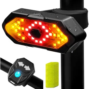 Bike Tail Light with Turn Signals USB Rechargeable Bike Turn Signals 120 Lumens Ultra Bright LED Turn Signals for Bicycle 5 Mode with 10PCS Safety Reflective Tape for Cycling Electronics