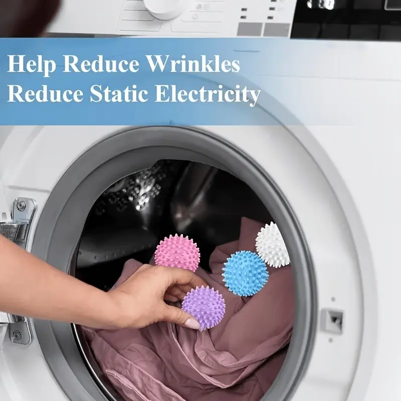 Reusable Dryer Balls – High-efficiency dryer spikes design – Eco-friendly fabric softener alternative – Reduces wrinkles and static – Non-toxic fabric remover – Home laundry accessory, prevents tangling, colors randomly selected.