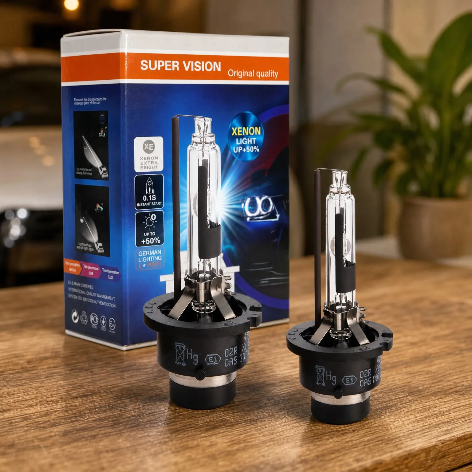 D2R 35W Xenon HID Headlight Bulbs 6000K Crystal White, 85126UB 66250 85126WX OEM High/Low Beam Direct Replacement, Pack of 2Gift