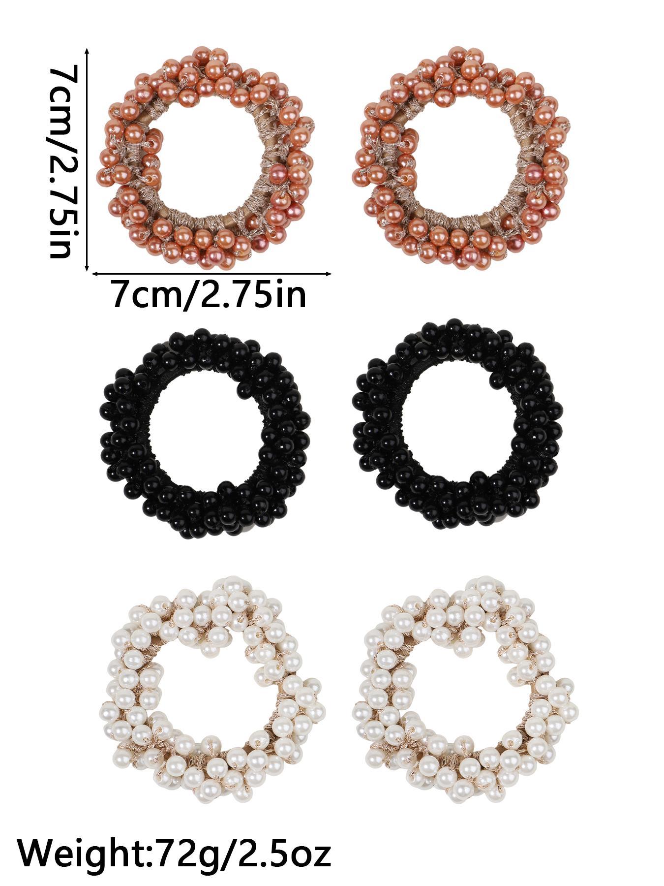 Faux Pearl Decorated Hair Tie, Casual Simple Hair Accessories for Women & Girls, Minimalist Headwear Suitable for Thick Hair