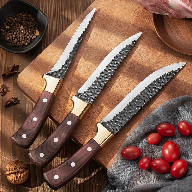 3-Piece Set Ultra-Sharp Meat Fish Bone Remover Knives, Hand-Forged Precision Cutting Tools, Essential Kitchen Utensils for Home Use