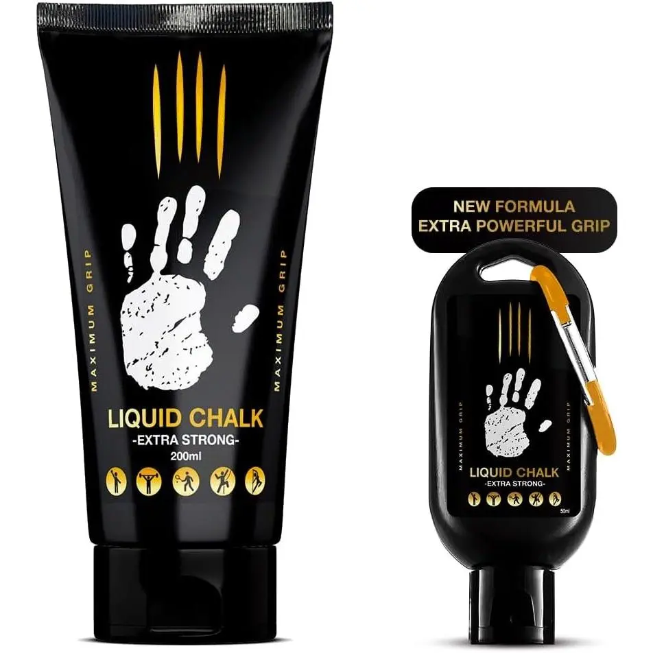 Liquid Chalk, 2 Bottles Combo of 200 + 50 ML, Liquid  Chalk, Free Professional Hand Grip for Gym, Weightlifting, Rock Climbing, Gymnastics, Crossfit, lifting, Pole Dance.