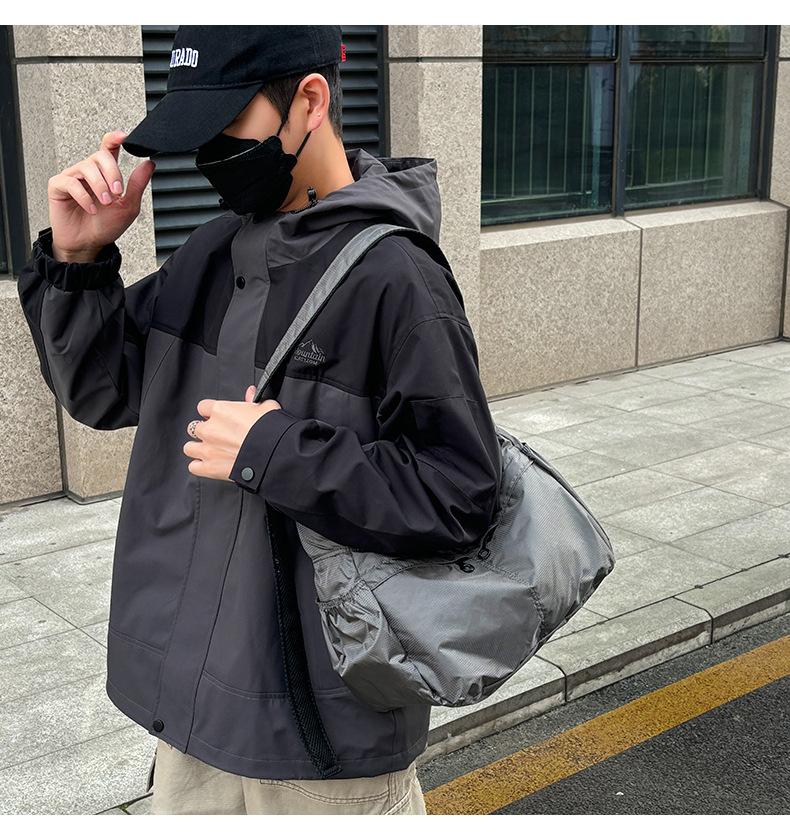 Men’s Waterproof Canvas Messenger Bag - Japanese Dumpling Crossbody Bag, Large Capacity, Multi-Pocket, Lightweight, Durable, for Work, Travel