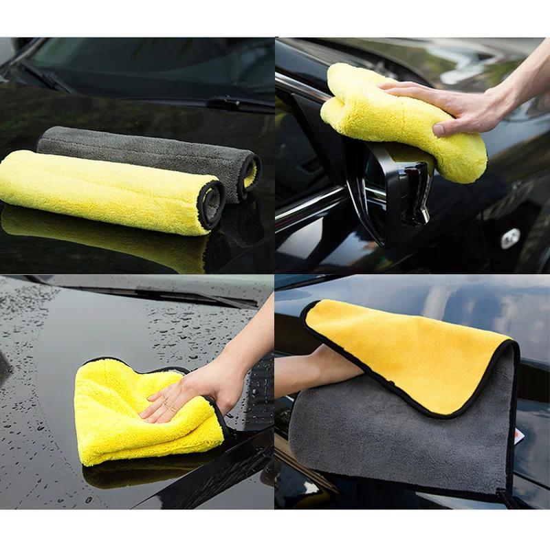 30*30cm Microfiber Car Cleaning Towels Car Wash Drying Cloth Hemming Microfiber Towel Care Wash Cloth Car Detailing Accessories