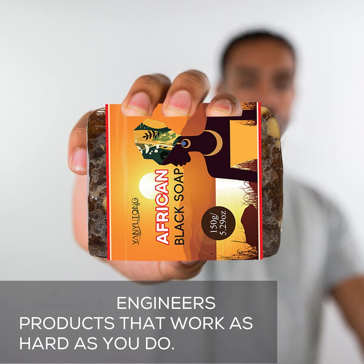 African Black Soap, 2 Counts/set Natural Shea Butter Black Soap, Plant Essential Oils Facial Cleanser, Deep Cleansing Bath Soap, Body Skin Care Soap