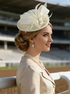 Handmade Feather Fascinator Vintage British Style Hat Hair Accessory Elegant Headwear for Horse Racing Tea Party Wedding and Festival Wear Stylish