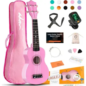 Ukulele for Beginners Hawaiian  Ukelele Kit for  Adult Student Starter Professional Ukalelee Pack Bundle with Free Lessons Gig Bag Strap Nylon String Tuner (, 21 Inch)