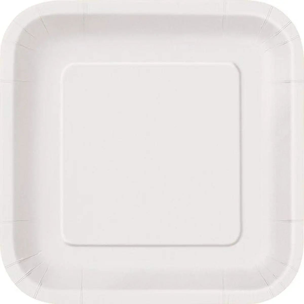 White Square Disposable Paper Dessert Plates - 7'', 16 count -  for Parties, Weddings, Holidays &