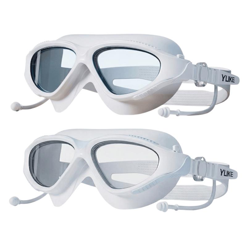 1/2 Pack YUKE Swim Goggles with Attached Ear Plugs - Anti-Fog, No Leak, UV Protection Swimming Goggles for Adults Men & Women