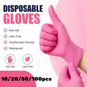 10/20/50/100pcs Nitrile Gloves, Disposable Powder-Free Latex-Free Household Kitchen Durable Cleaning Gloves for Home Cleaning, Dishwashing, Beauty and Sofa Care Use, Gloves For Washing Dishes