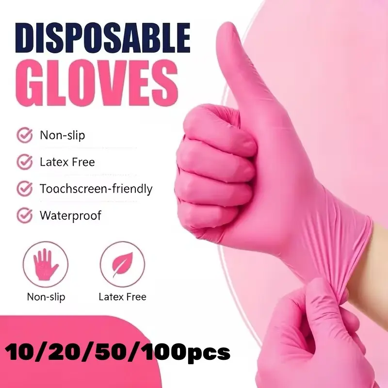 10/20/50/100pcs Nitrile Gloves, Disposable Powder-Free Latex-Free Household Kitchen Durable Cleaning Gloves for Home Cleaning, Dishwashing, Beauty and Sofa Care Use, Gloves For Washing Dishes
