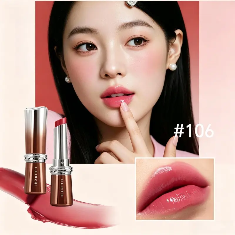 Long-Lasting Waterproof Lipstick, Non-Stick Balm, Hydrating Texture, Coffee, Rose, Cinnamon Shades, Perfect for Weddings, Festivals, Holidays