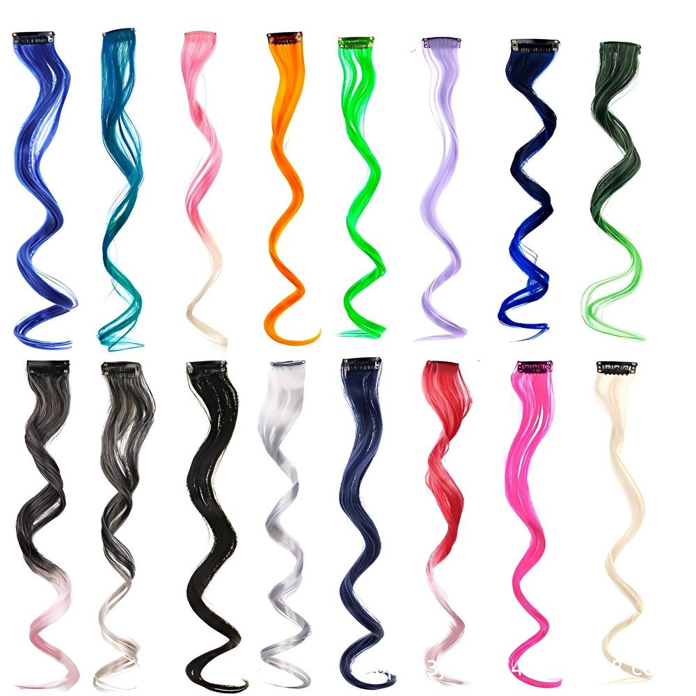 DB-One Piece Long Curly Hair Extensions for Women Ombre One-Clip Hairpiece-DB
