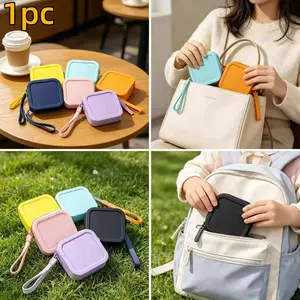 1 Piece Solid Silicone Mini Storage Bag, Small Items Organizer, Keys, Coins, Lipstick, Multi-Purpose, Eyeglass Case Material